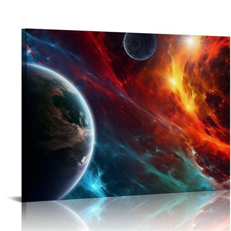 Eastsmooth Abstract Space Canvas Wall Art Planets In Outer Space