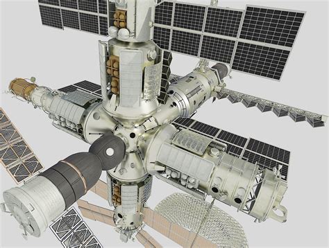 Mir Space Station D Model Obj Fbx Stl Dae Blend Free D