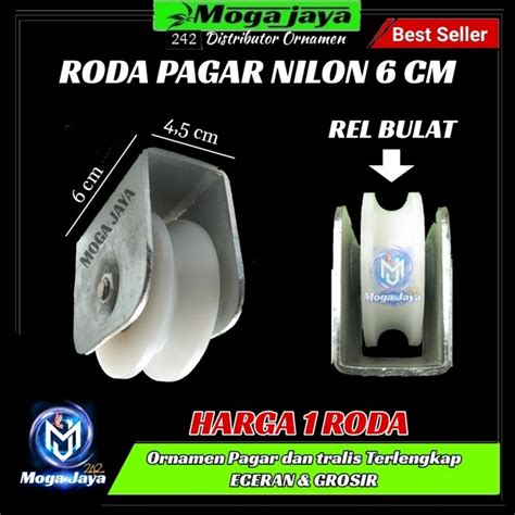 Jual Roda Nilon Nylon 6cm Roda Bubut Pintu Pagar Dobel Bearing REL