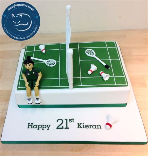 Badminton themed cake, made by the Foxy Cake co! | Sports themed cakes ...