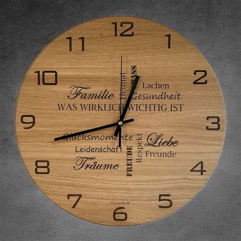 Wanduhr Rund Leben Holz Eiche Natur Etsy De