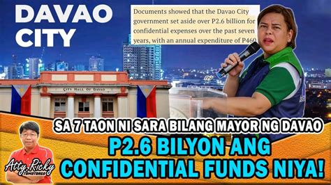 Sa Taon Ni Sara Bilang Mayor Ng Davao P Bilyon Ang Confidential