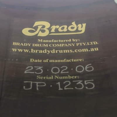 Brady 6 5x14 Jarrah Ply Snare Drum 2006 Blackheart Gloss Reverb