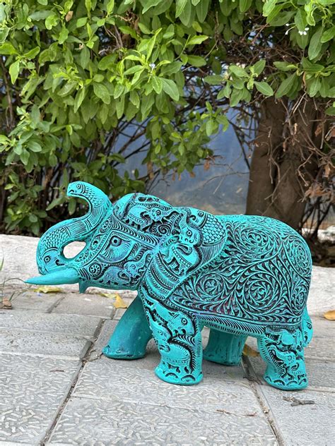 12 Trunk Up Elephant Statue Kangofied