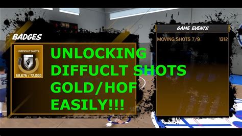 NBA 2k18 DIFFICULT SHOTS GOLD HOF Badge Tutorial YouTube