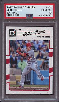 2017 Panini Donruss 104 Mike Trout Batting PSA 10 Gem Mint EBay