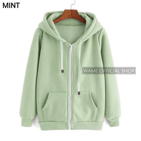 Jual Jaket Polos Zipper Hoodie Polos Mlxlxxl Mint Pria Wanita Wame