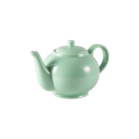 Genware Porcelain Teapot 85cl30oz Green Box Of 6 Front Of House