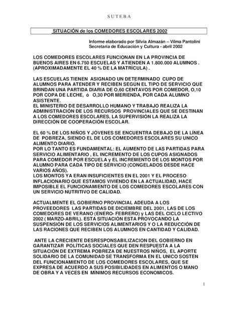 Pdf Situaci N De Los Comedores Escolares Los