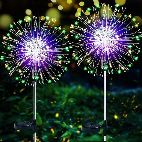 Zvo Lampes Solaires De Jardin Led Feu D Artifice Solaire Lumi Res