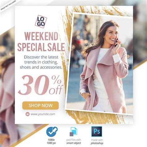 Venda Especial Fim De Semana Social Media Web Banners Psd Premium