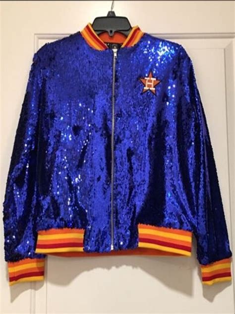 Houston Astros Sequin Bomber Blue Jacket