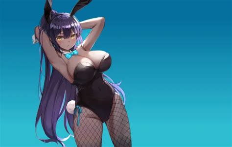 Wallpaper Anime Tanned Babe Tan Dark Skin Usagi Bunny Suit Hot Girl Karin For Mobile And