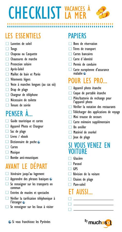 Liste Vacances Plage Liste Depart Vacances Liste De Vacances