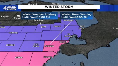 Winter Storm Warning Issued For Parts Of Metro Detroit On Wednesday