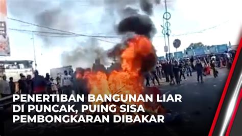 Penertiban Bangunan Liar Di Puncak Bogor Diwarnai Kericuhan PKL Tolak