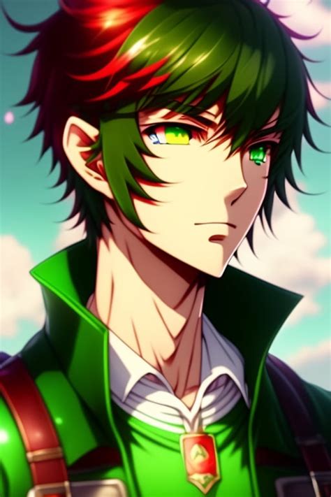 Anime Boy With Green Hair And Green Eyes