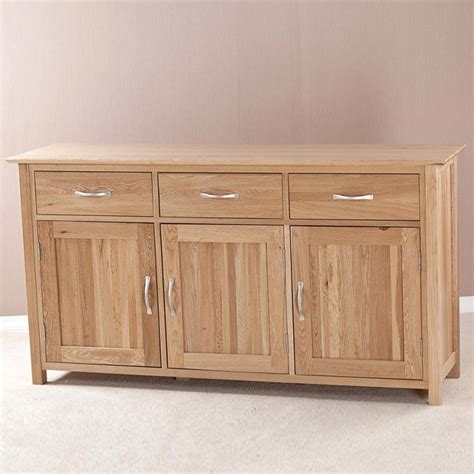 Devon Oak Large Sideboard With Doors Drawers Fully Assembled