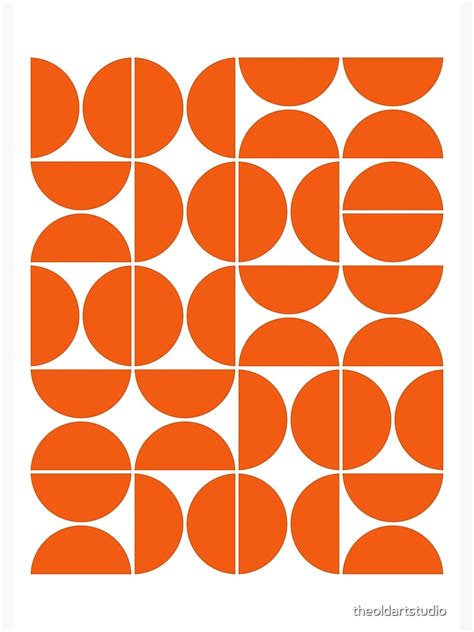 Mid Century Modern Geometric 04 Orange Poster For Sale By