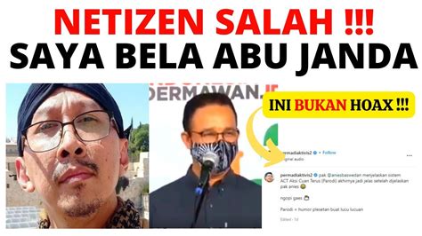 Kali Ini Saya Bela Abu Janda Bukan Sebar Hoax Ini Pencemaran