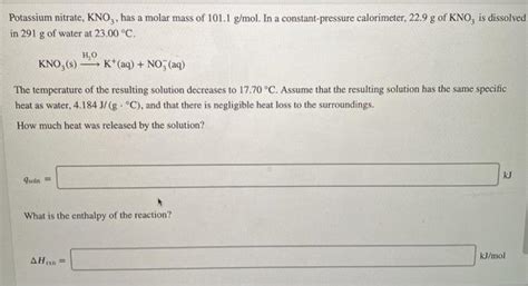 Use The Heat Of Solution Interactive To Calculate The Chegg