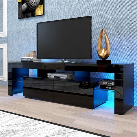 Amazon Hakfoo Led Tv Stand For Inch Tvs High Glossy Modern