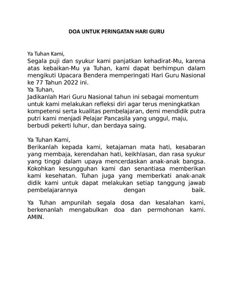 DOA Untuk Peringatan HARI GURU Landasan Pendidikan Untirta Studocu