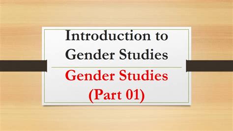 Introduction To Gender Studies Part 01 Youtube