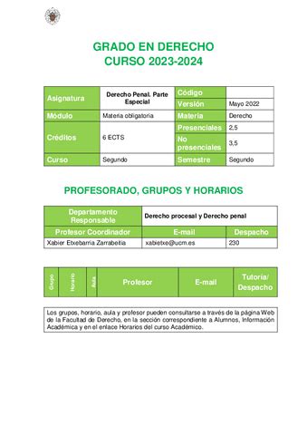 Guia Docente Derecho Penal Parte Especial Pdf