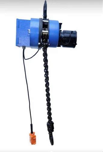 Vraj Brand Blue Electric Chain Hoist For Industrial Capacity 1 3 Ton At Rs 22500 In Ahmedabad