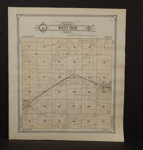 Iowa Crawford County Map West Side Township 1908 L1294 Ebay