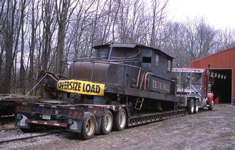 This photo shows the body of the locomotive arriving at the Museum by ...