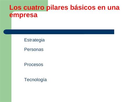 PPT Los cuatro pilares básicos en una empresa Tecnología Procesos