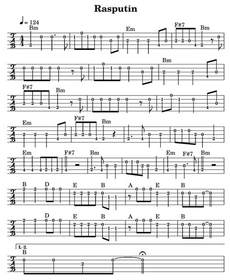 Rasputin Mandolin Banjo Sheet Music By Boney M Tenor Banjo Tabs