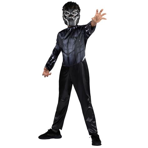 Kids' Disney Marvel Black Panther Black Jumpsuit with Mask Halloween