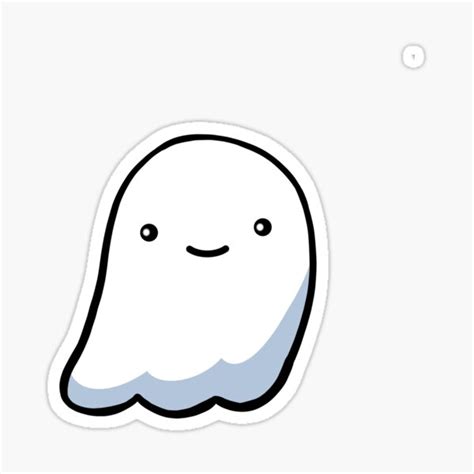 Kawaii Happy Ghost Sticker For Sale By Artbytoshiandco Redbubble