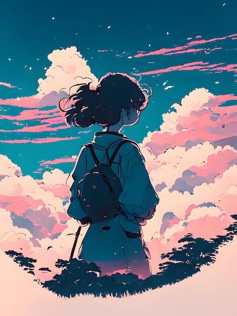 Premium Photo Anime Girl Lofi Illustration