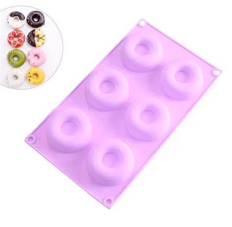 Molde Silicona Donas 6 Cavidades Antiadherente 7cm Diámetro Color