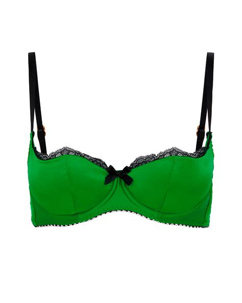 Sloane Balconette Underwired Bra In Green Black By Agent Provocateur