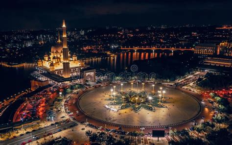 Night View of Putra Square in Putrajaya Stock Image - Image of travel ...