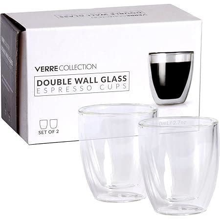 Glass Espresso Cups Set Of Double Walled Espresso Cups Oz