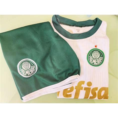 Conjunto Infantil Do Palmeiras Uniforme Do Palmeiras Infantil Branco