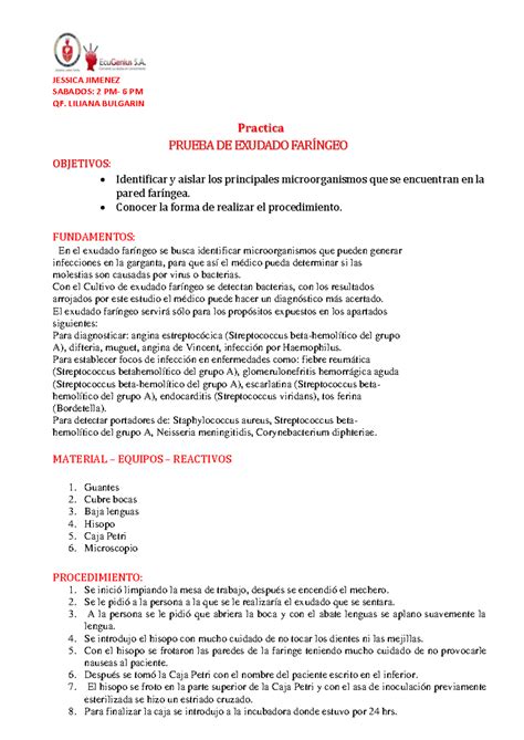 Exudado Faringeo Con Antibiograma 9