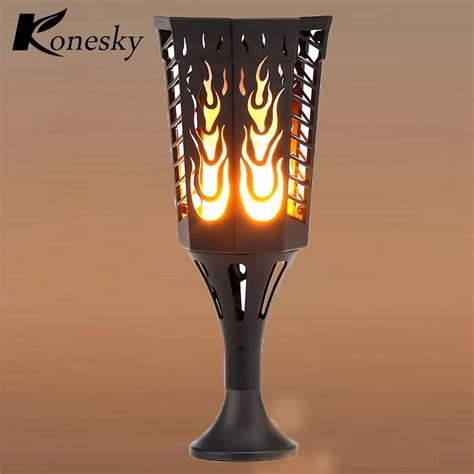 Led Solar Lamp Flame Effect Fire Light Flickering Emulation Flame