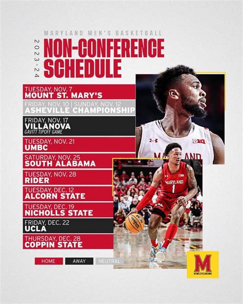 maryland releases non conf schedule! : r/CollegeBasketball