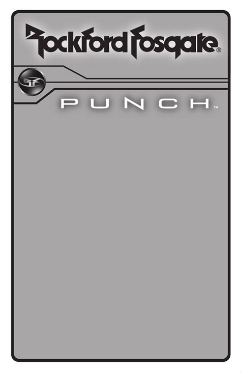 User Manual Rockford Fosgate Punch P300 1 English 64 Pages