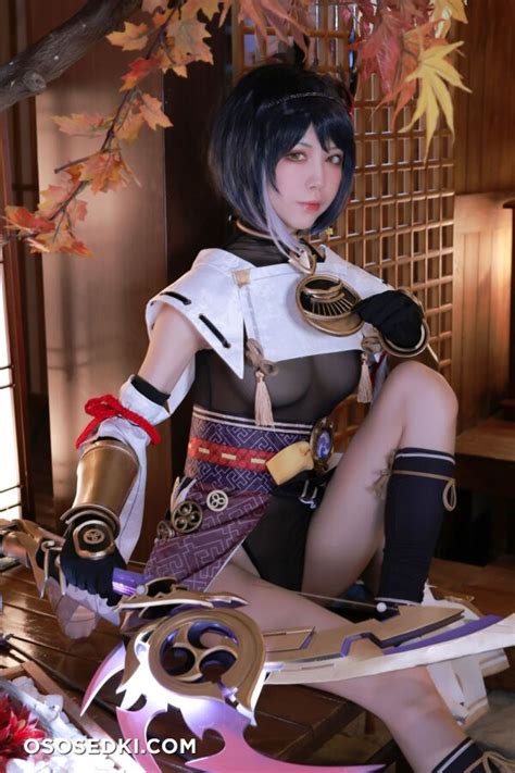 Shui Miao Aqua Kujou Genshin Impacto Naked Cosplay Asian 30 Photos