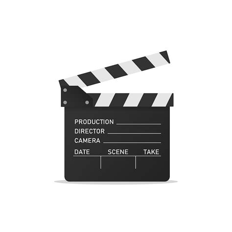 Premium Vector Movie Clapper Isolated On White Background Open