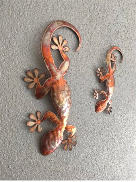 Copper Gecko Wall Art Lizard Metal Lizard Metal Art | Etsy