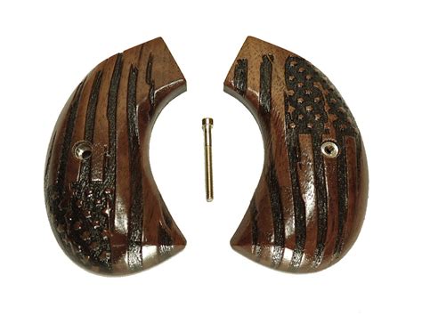 Walnut American Flag Ruger Vaquero Birdshead Grips Engraved Textured Ls Grips